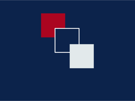 A red, blue and white block